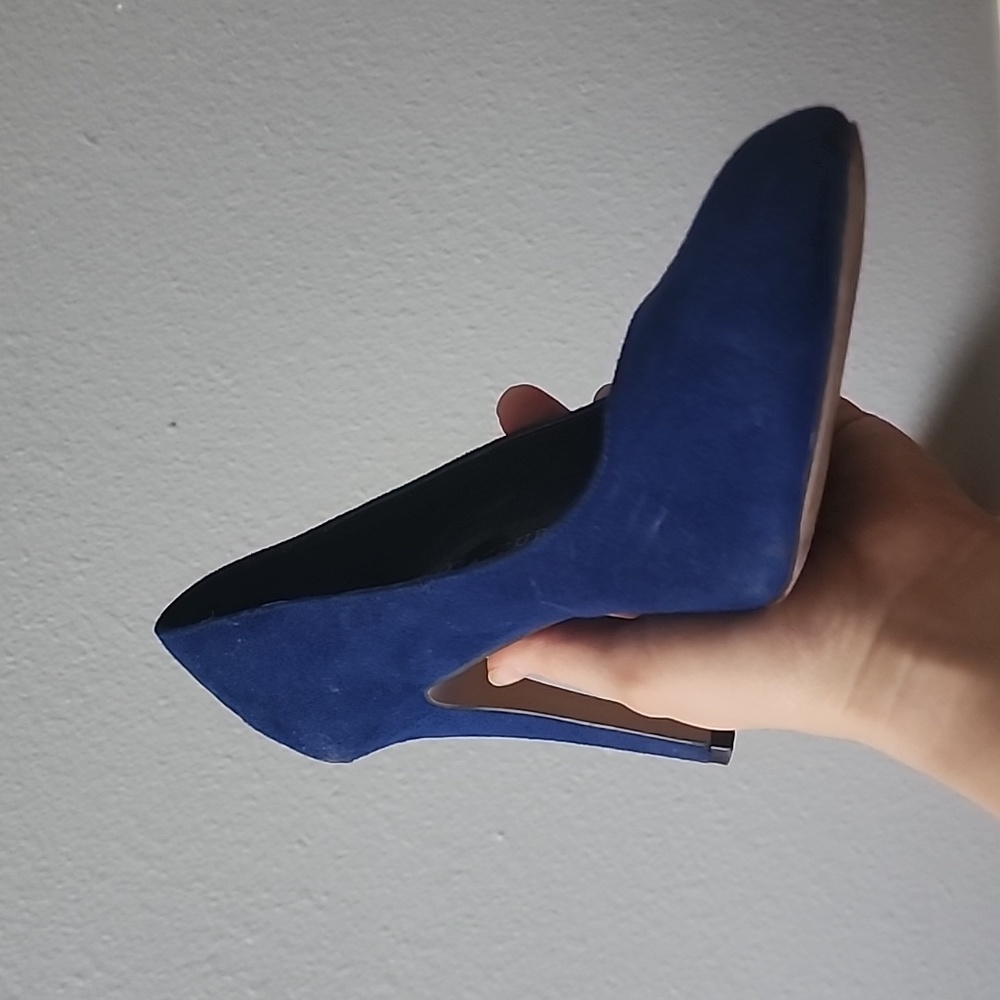 Royal blue suede pump heels size 8.5